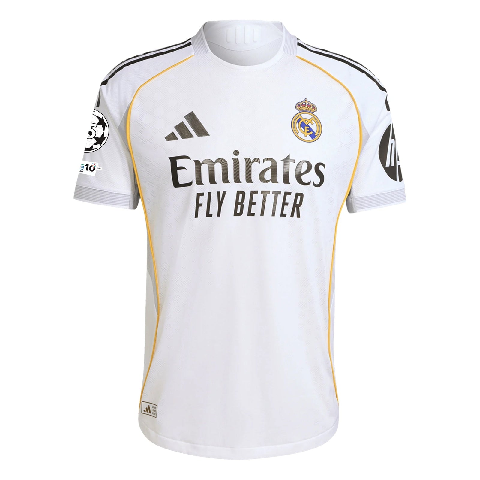 adidas Real Madrid Authentic Home Jersey 25/26 w/ Champions League Patches (White) | SoccerWearhouse