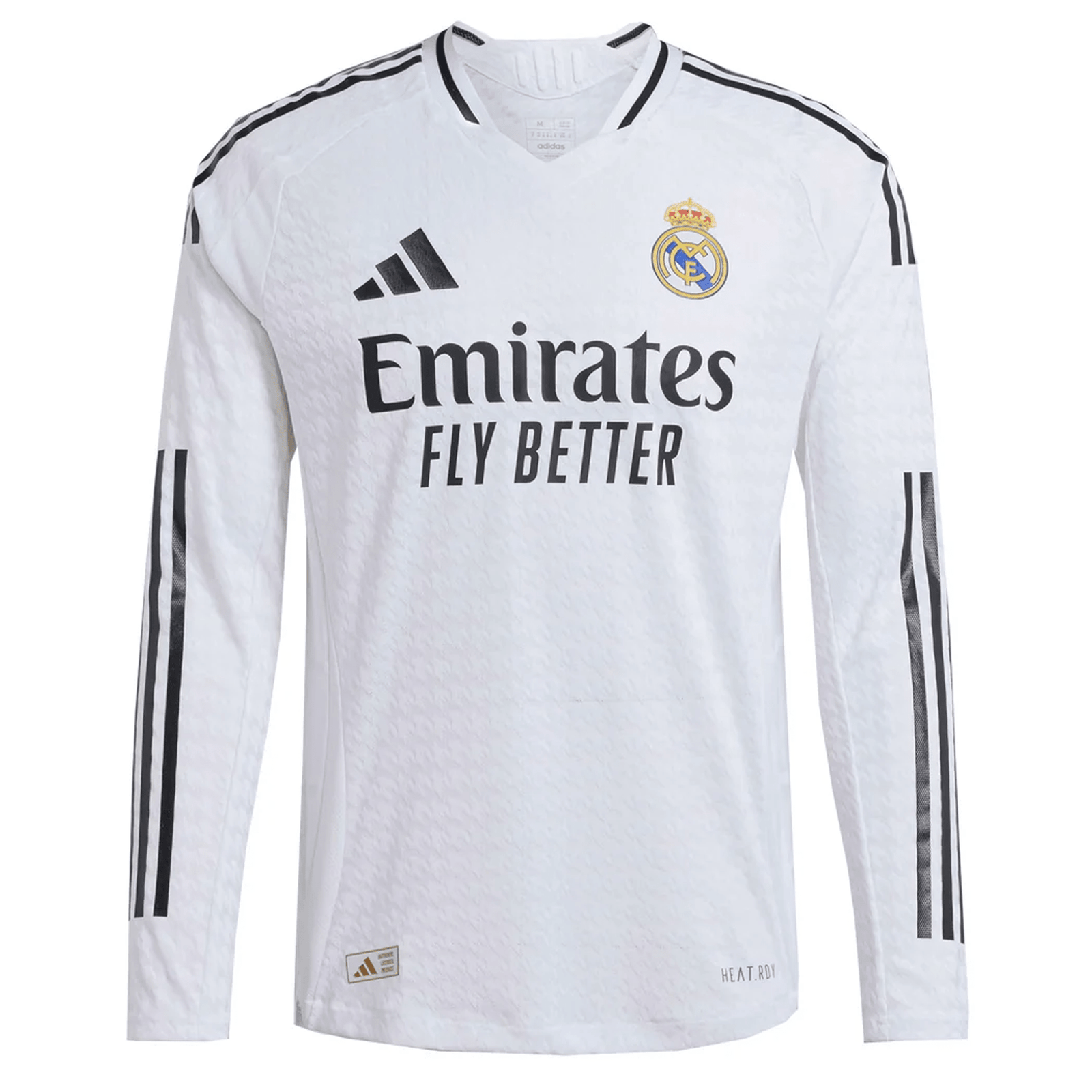 adidas Real Madrid Authentic Long Sleeve Home Jersey 24/25 (White) | SoccerWearhouse