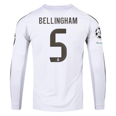 adidas Real Madrid Bellingham Long Sleeve Home Jersey w/ Intercontinen