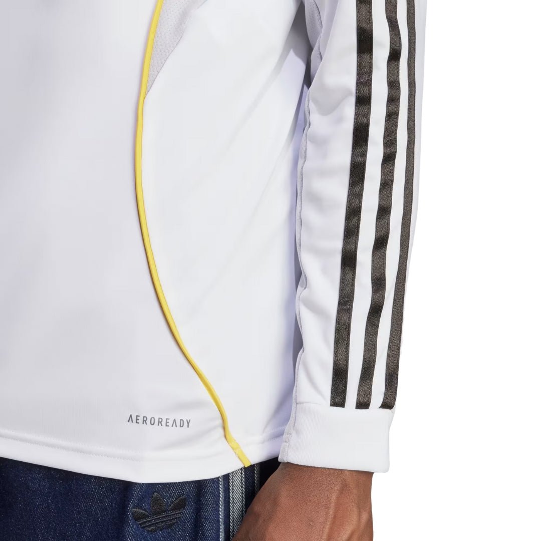 adidas Real Madrid Carvajal Long Sleeve Home Jersey w/ Intercontinental + Champions League Patches 25/26 (White) | SoccerWearhouse