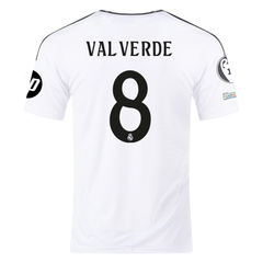 ウェア 24-25 RealMadrid  #8 VALVERDE adidas Real Madrid Federico Valverde Home Jersey 24/25 w/ Champions Le