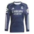 adidas Real Madrid Long Sleeve Away Jersey w/ Champions League Patches 25/26 (Legend Ink)