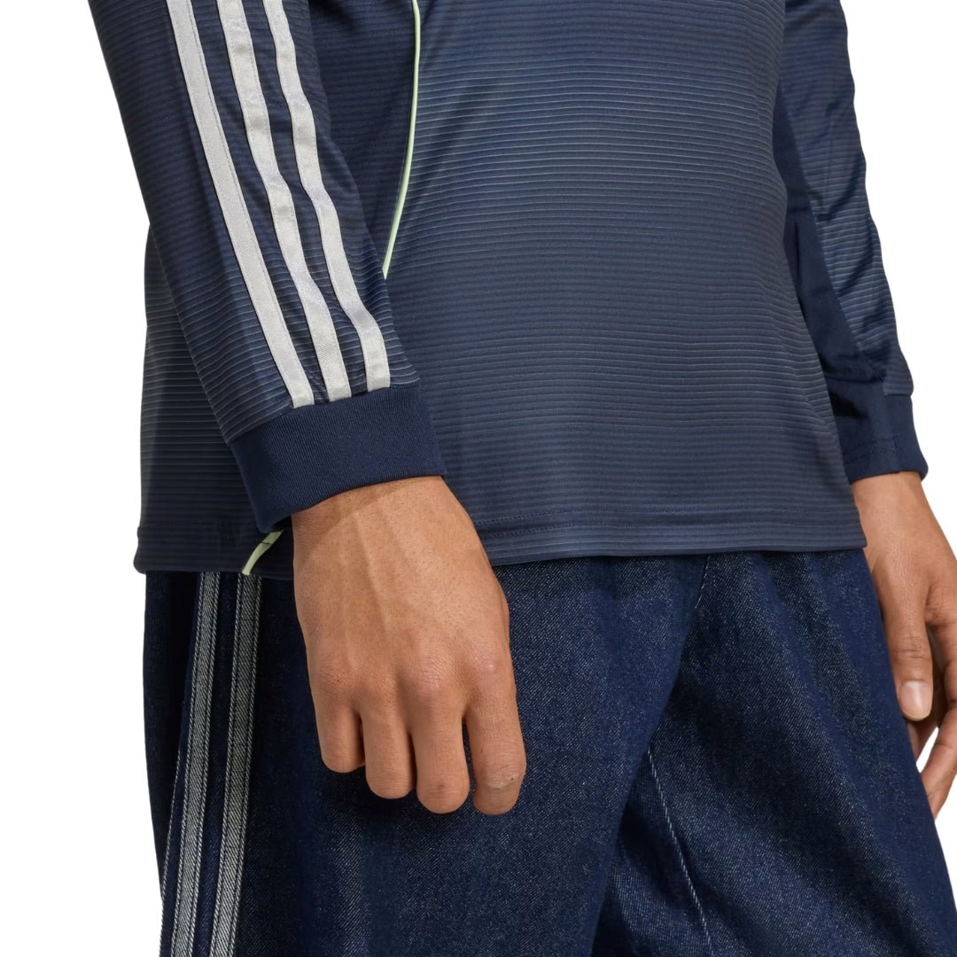 adidas Real Madrid Huijsen Long Sleeve Away Jersey w/ Champions League Patches 25/26 (Legend Ink) | SoccerWearhouse