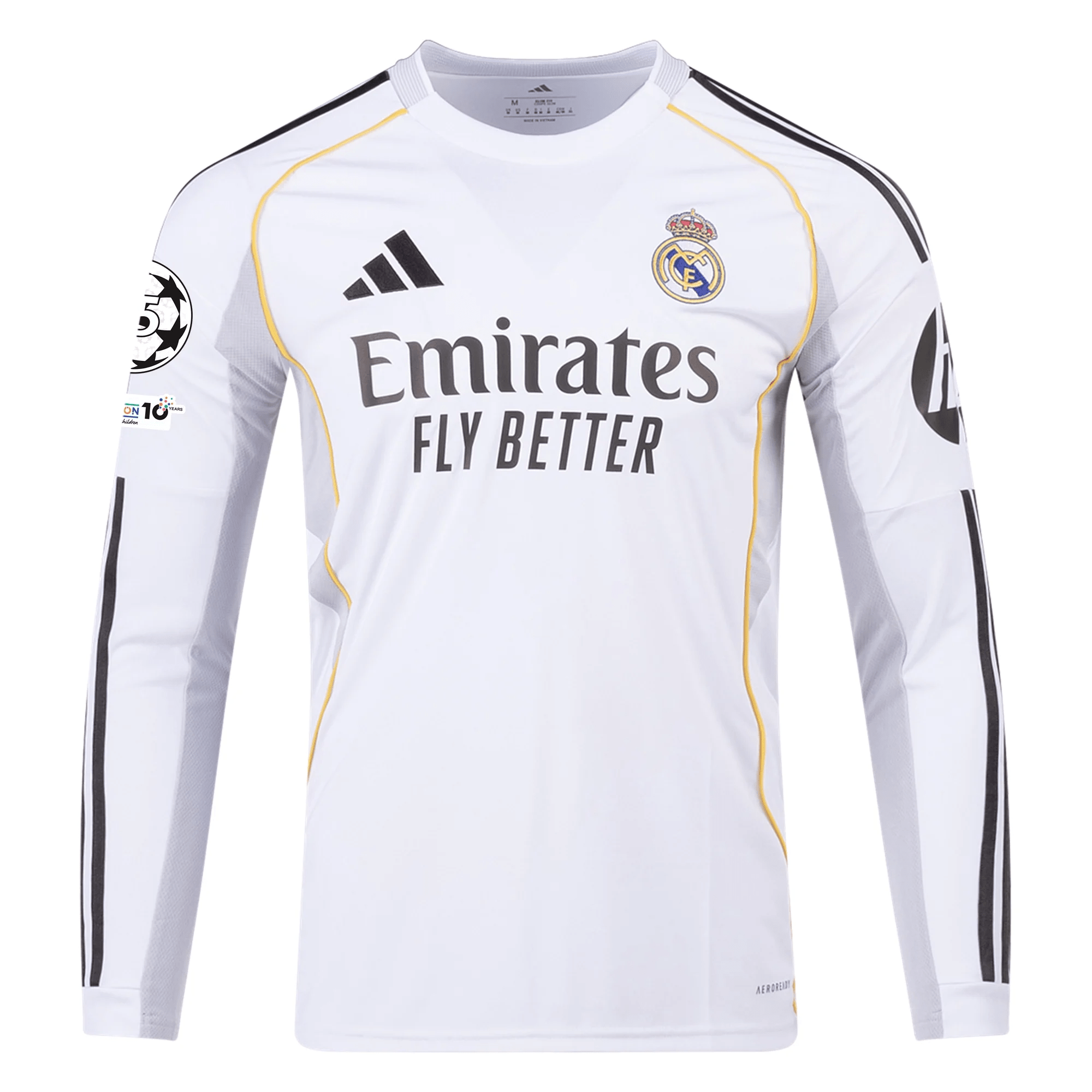adidas Real Madrid Federico Valverde Long Sleeve Home Jersey w/ Champi