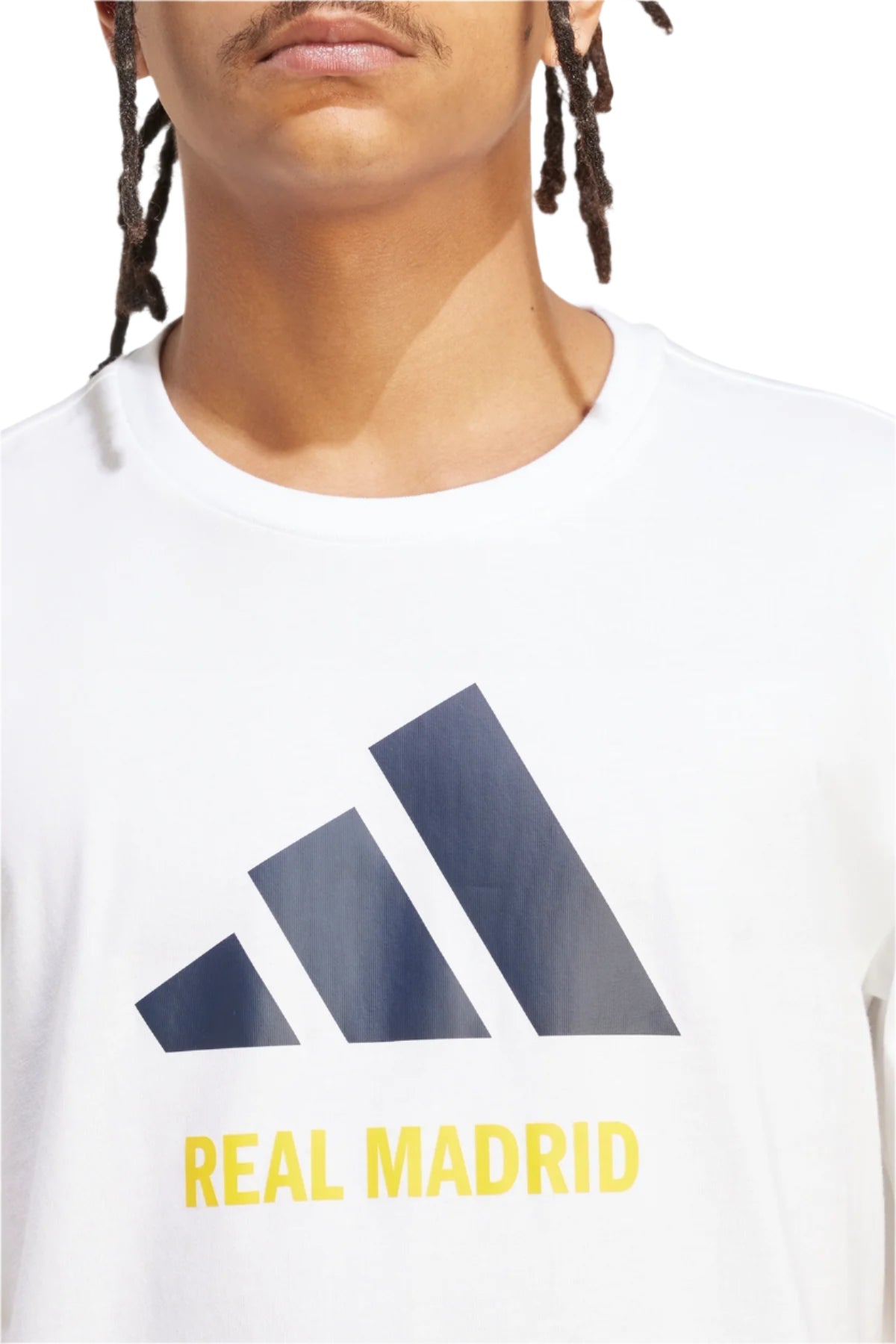 adidas Real Madrid Letter Logo T-Shirt (White) | SoccerWearhouse