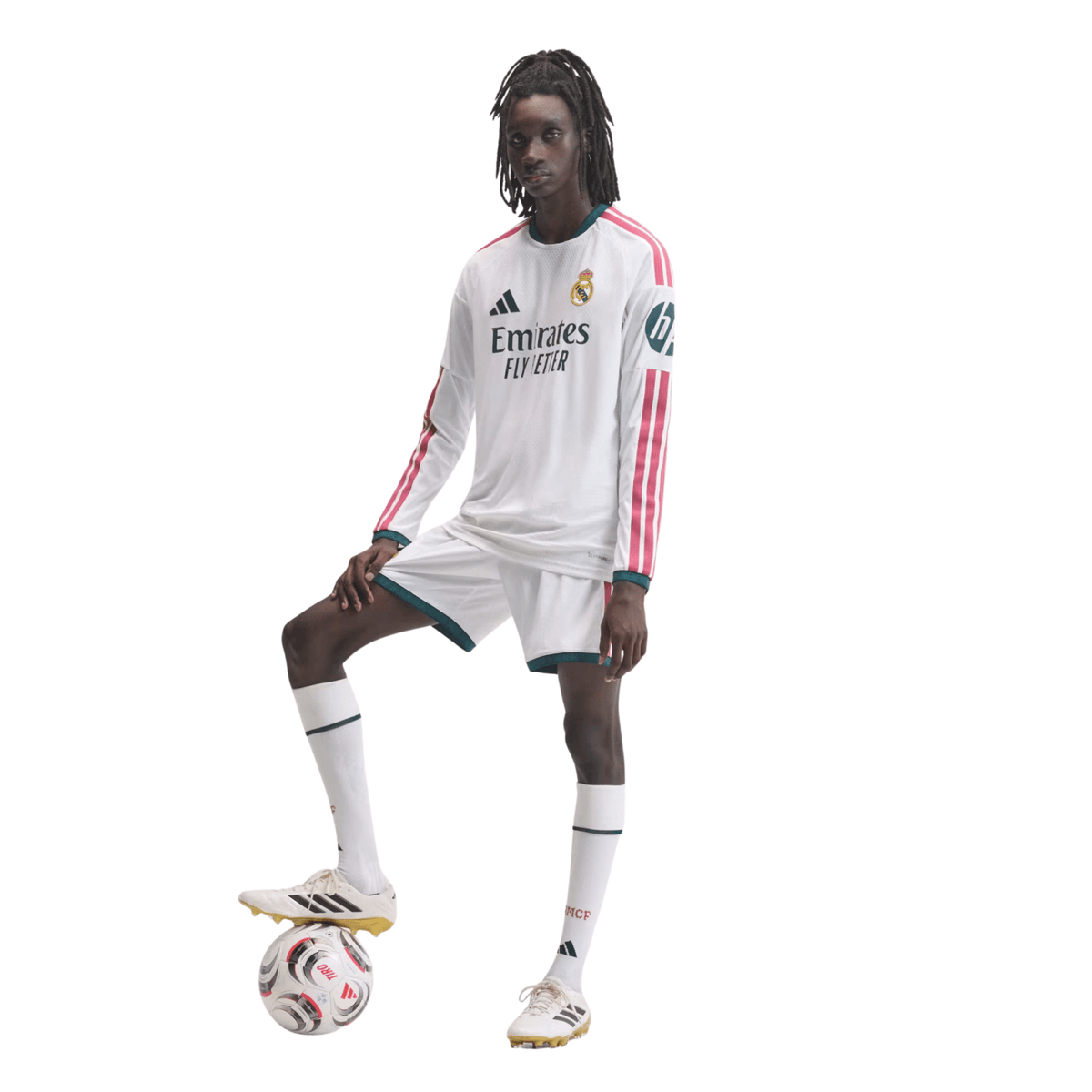 adidas Real Madrid Long Sleeve Authentic Home Jersey 26/27 (White) | SoccerWearhouse