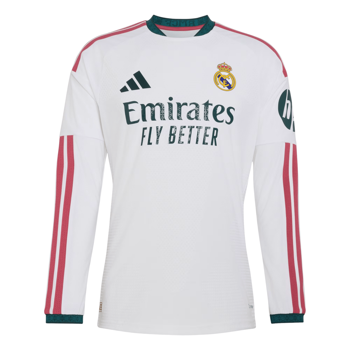 adidas Real Madrid Long Sleeve Authentic Home Jersey 26/27 (White) | SoccerWearhouse