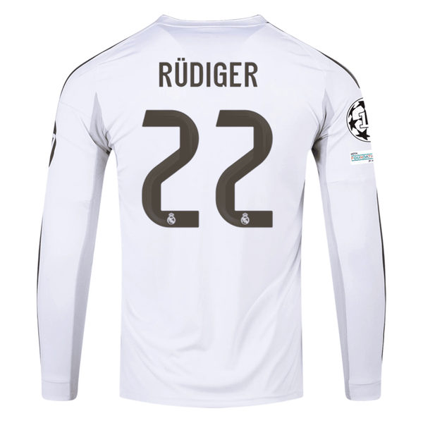 アディダス リアルマドリード RÜDIGER 22 M ホワイト シャツ adidas Real Madrid Rudiger Long Sleeve Home Jersey w/ Intercontinental