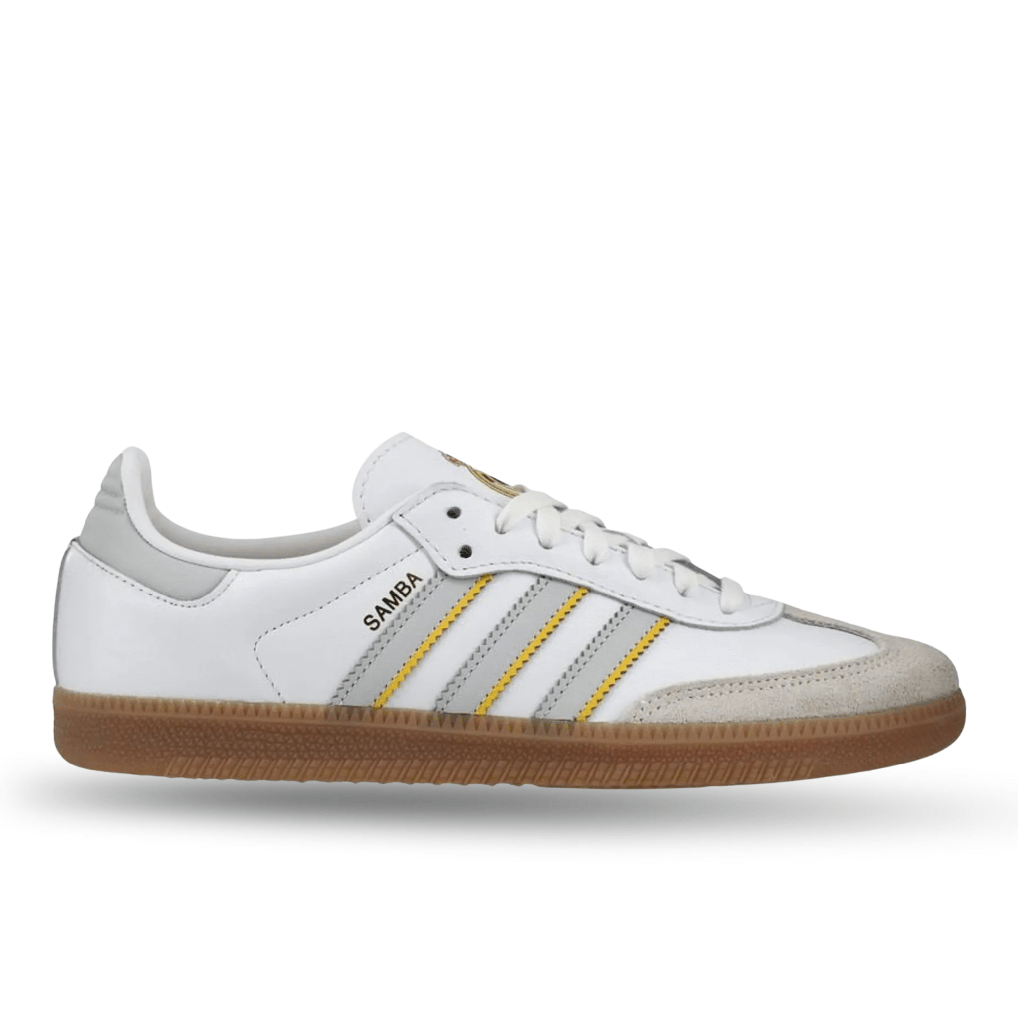 adidas Real Madrid Samba Indoor Soccer Shoes (White/Grey/Gum) adidas Real Madrid Samba Indoor Soccer Shoes (White/Grey/Gum)