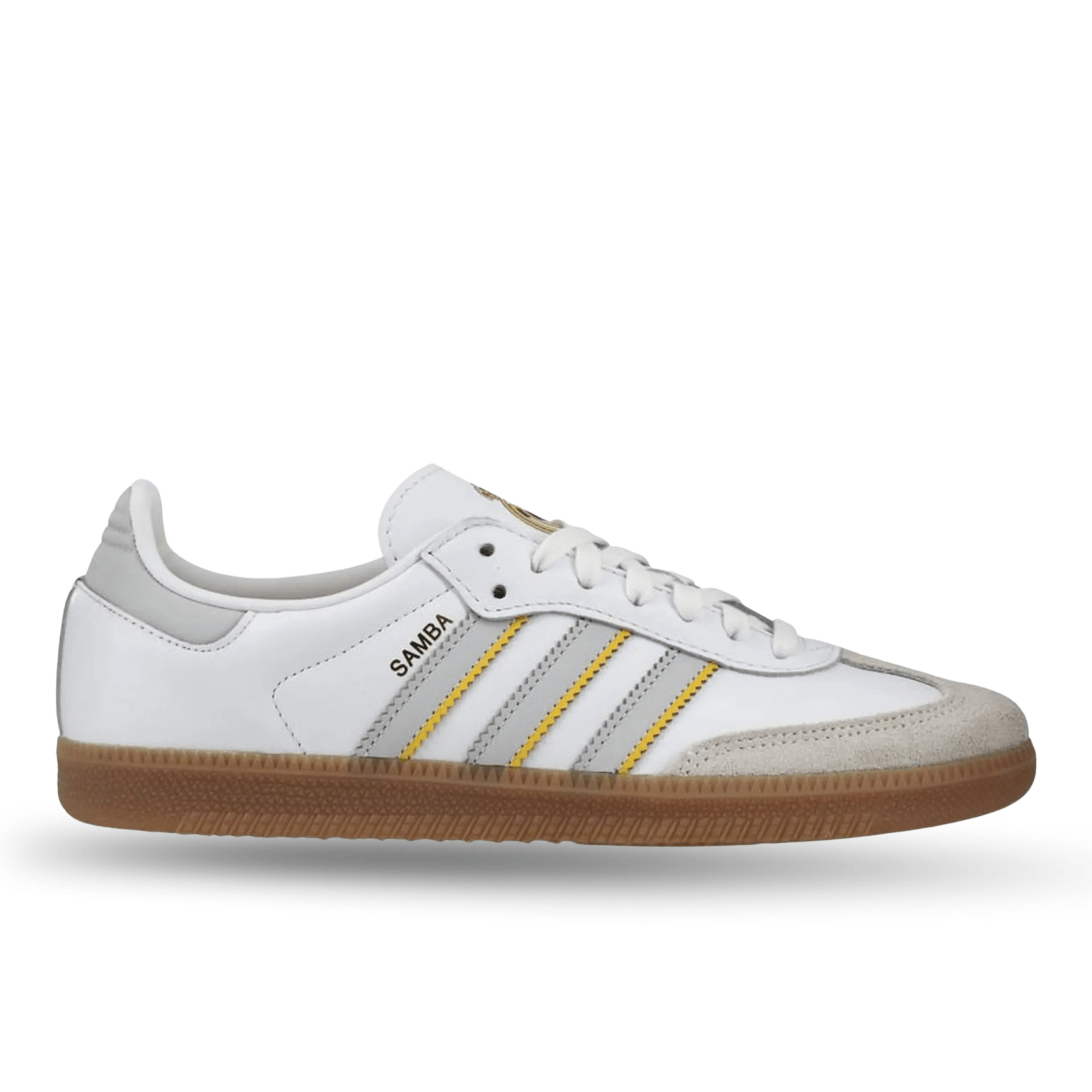 adidas Real Madrid Samba Indoor Soccer Shoes (White/Grey/Gum)