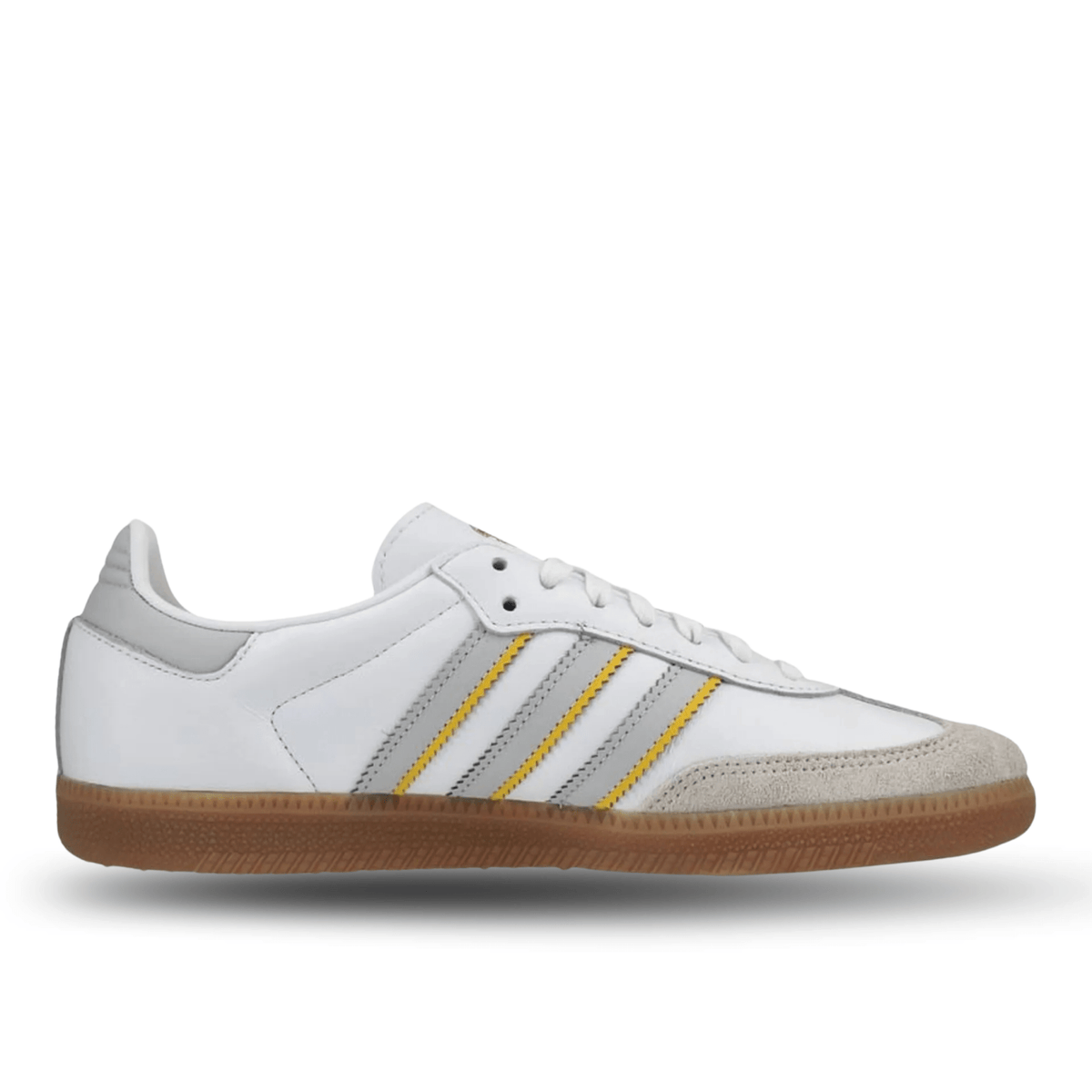 adidas Real Madrid Samba Indoor Soccer Shoes (White/Grey/Gum) | SoccerWearhouse