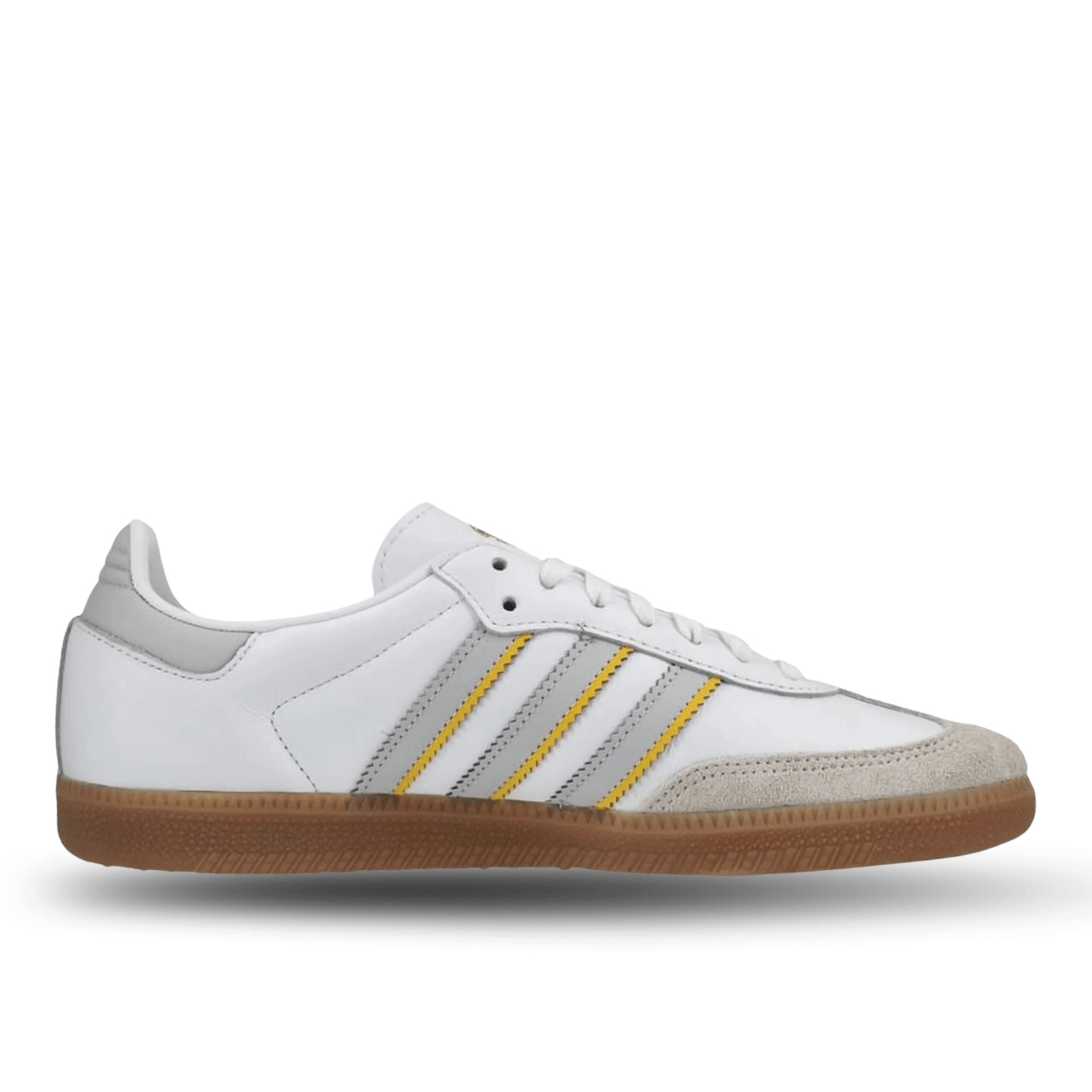 adidas Real Madrid Samba Indoor Soccer Shoes (White/Grey/Gum) | SoccerWearhouse
