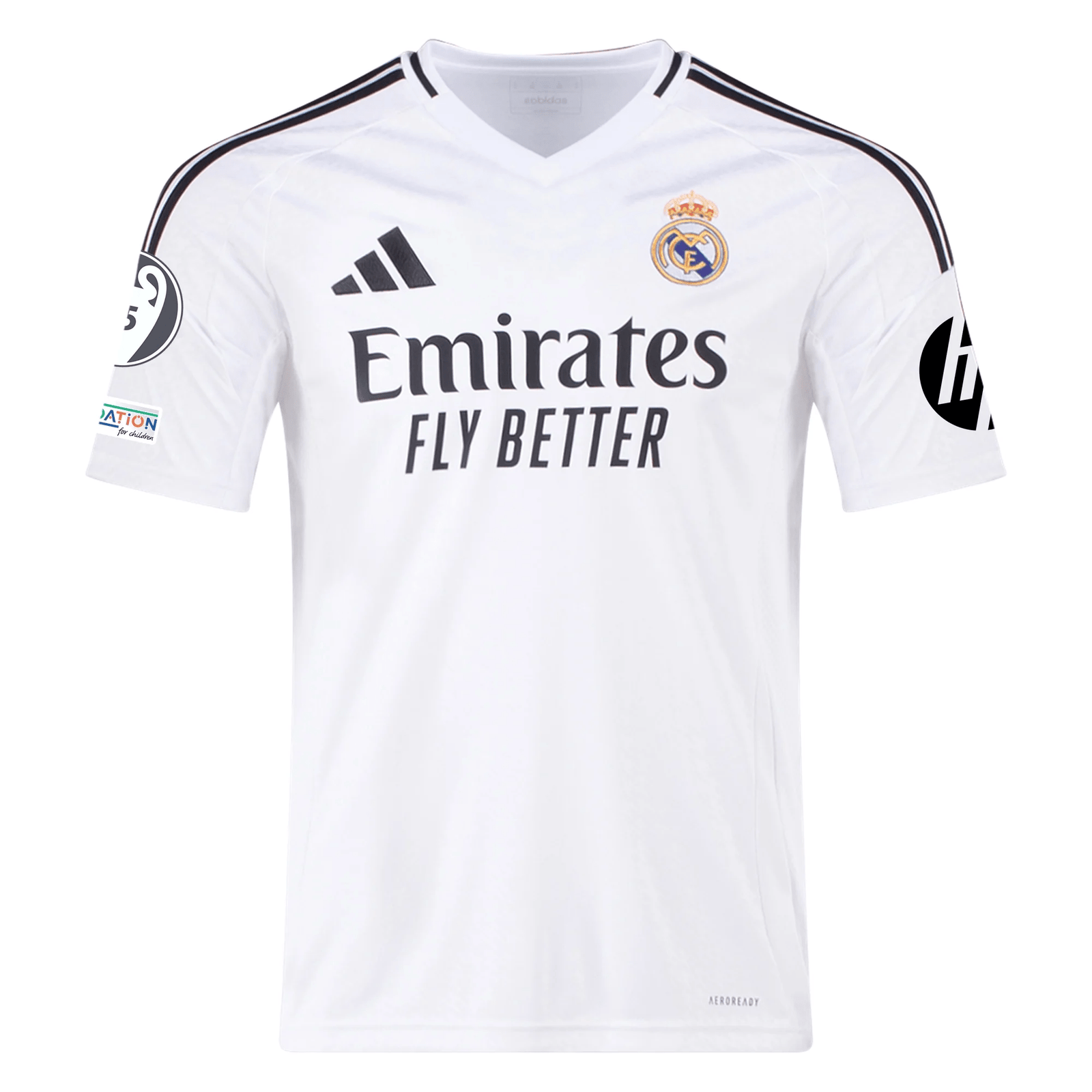 adidas Real Madrid Federico Valverde Home Jersey 24/25 w/ Champions League Patches (White/Black) | SoccerWearhouse