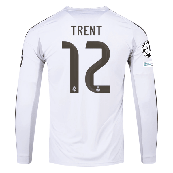 adidas Real Madrid Trent Long Sleeve Home Jersey w/ Intercontinental +