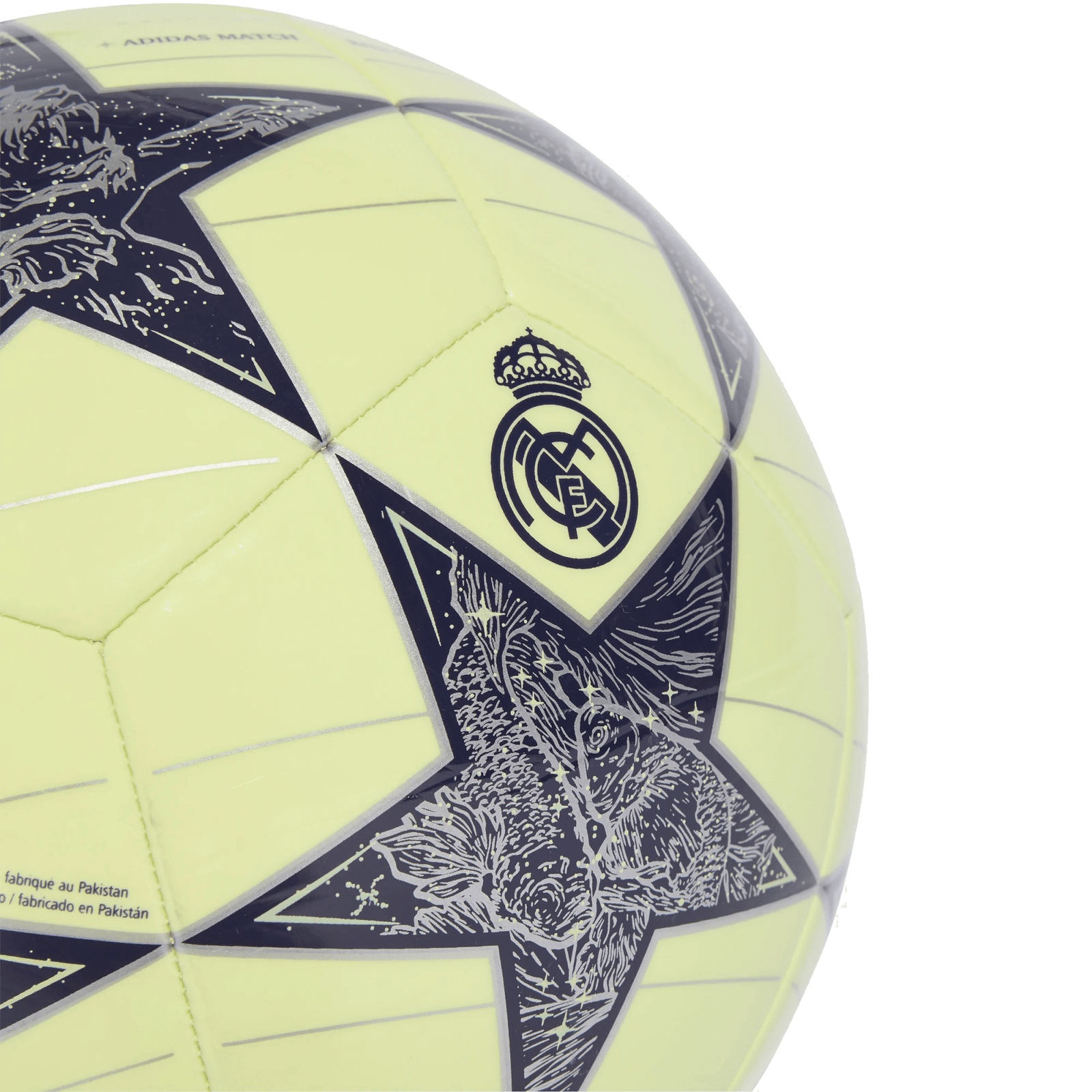 Adidas Real Madrid UCL Club Ball 25/26 (Lime/Silver Metallic) | SoccerWearhouse