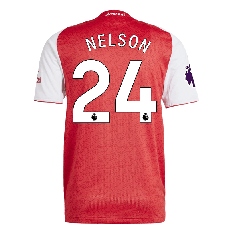 adidas Reiss Nelson Arsenal FC Authentic Home Jersey 25/26 w/ EPL Patch (Better Scarlet/White | SoccerWearhouse