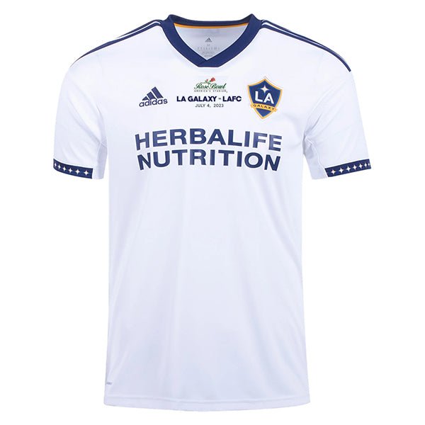 adidas Riqui Puig LA Galaxy Home Jersey 22/23 w/ Rose Bowl Game Emblem (White/Navy) | SoccerWearhouse