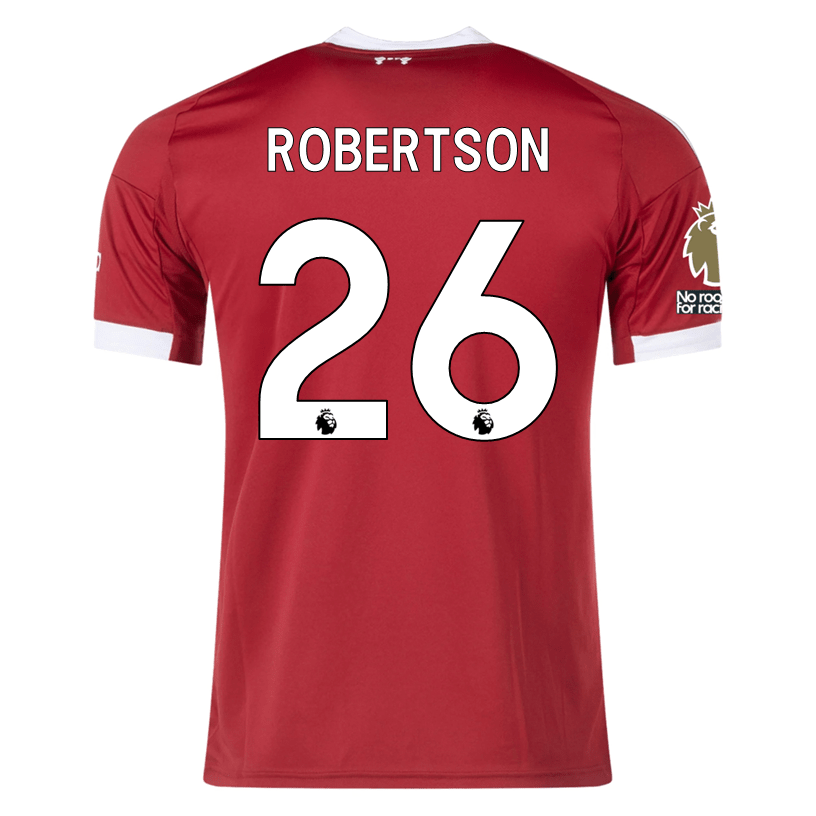 adidas Robertson Men's Liverpool Home Jersey 25/26 w/ NRFR + EPL Champions Patch (Strawberry Red) | SoccerWearhouse