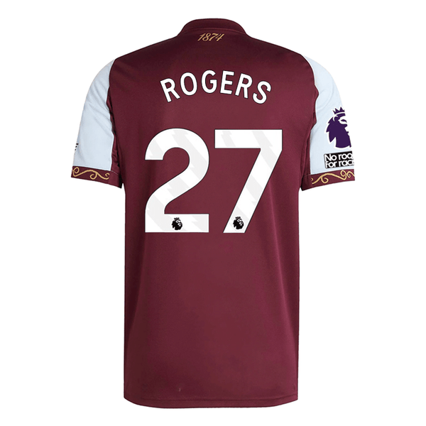 アストンヴィラ　ホームユニフォーム　24-25 Lサイズ　27 Rogers adidas Rogers Men's Aston Villa Home Jersey 25/26 w/ NRFR + EPL Patche