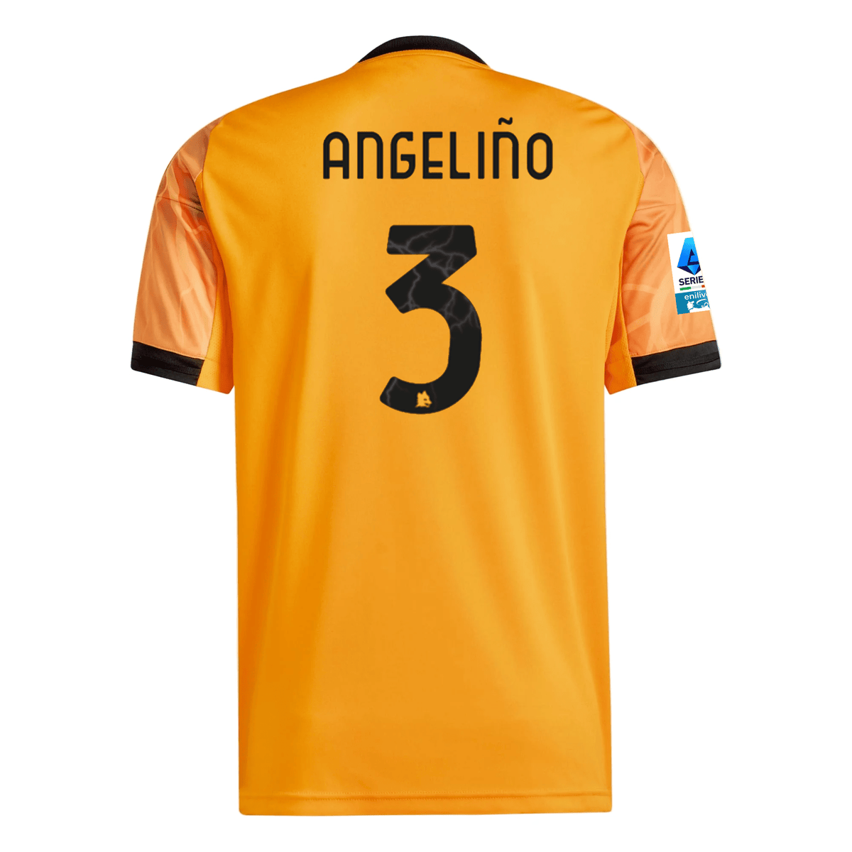 adidas Roma Angelino Away Jersey w/ Serie A Patch 25/26 (Orange/Black) | SoccerWearhouse
