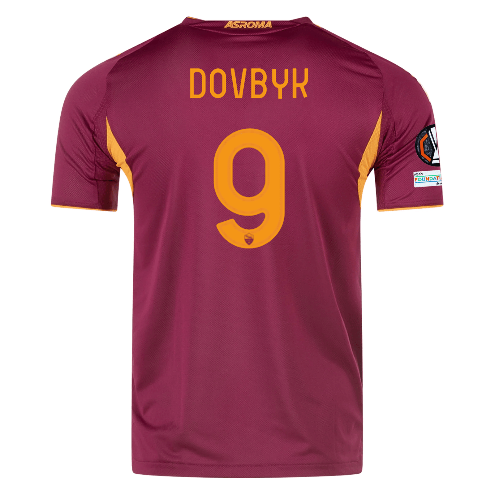 adidas Roma Authentic Artem Dovbyk Home Jersey w/ Europa League Patches 25/26 (Burgundy) | SoccerWearhouse