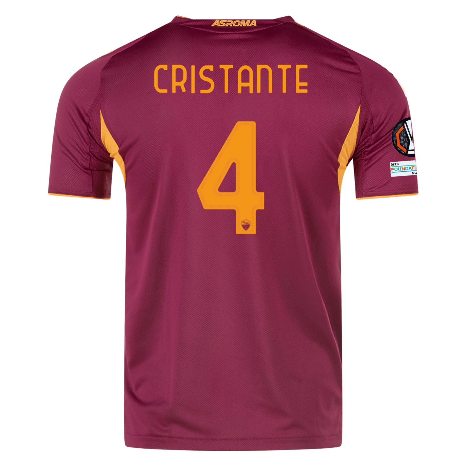 adidas Roma Authentic Bryan Cristante Home Jersey w/ Europa League Patches 25/26 (Burgundy) | SoccerWearhouse