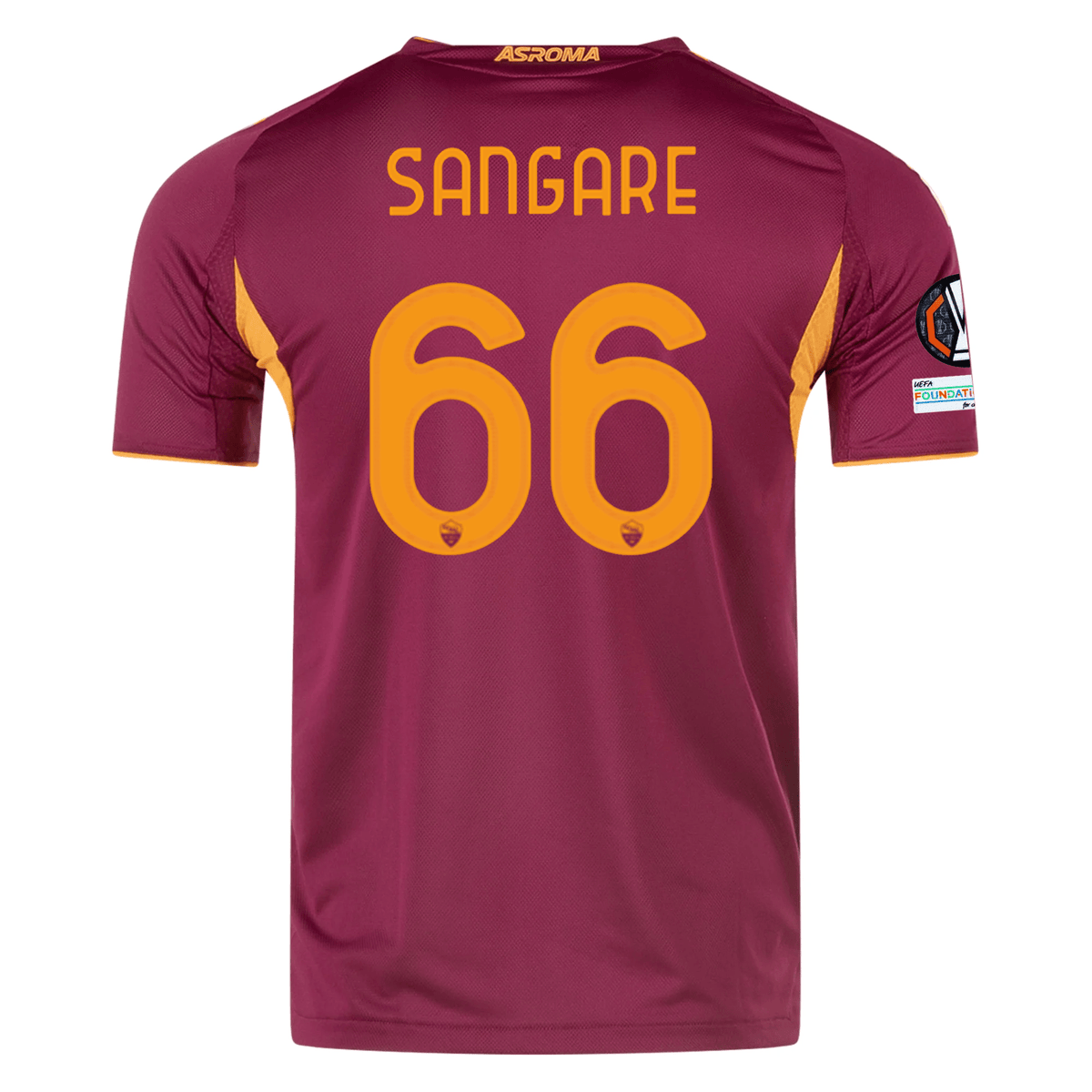 adidas Roma Authentic Buba Sangaré Home Jersey w/ Europa League Patches 25/26 (Burgundy) | SoccerWearhouse