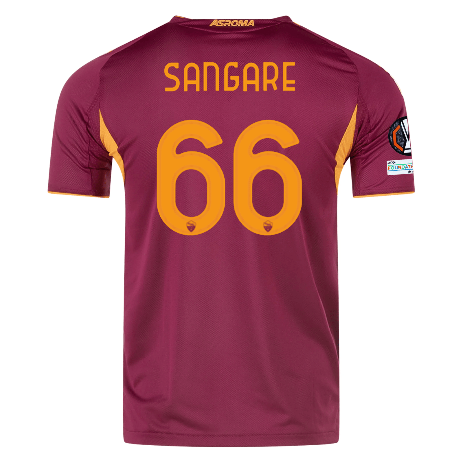 adidas Roma Authentic Buba Sangaré Home Jersey w/ Europa League Patches 25/26 (Burgundy) | SoccerWearhouse