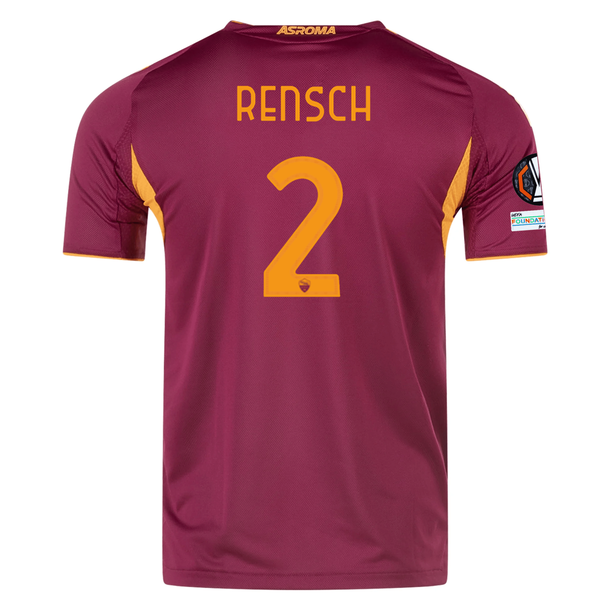 adidas Roma Authentic Devyne Rensch Home Jersey w/ Europa League Patches 25/26 (Burgundy)