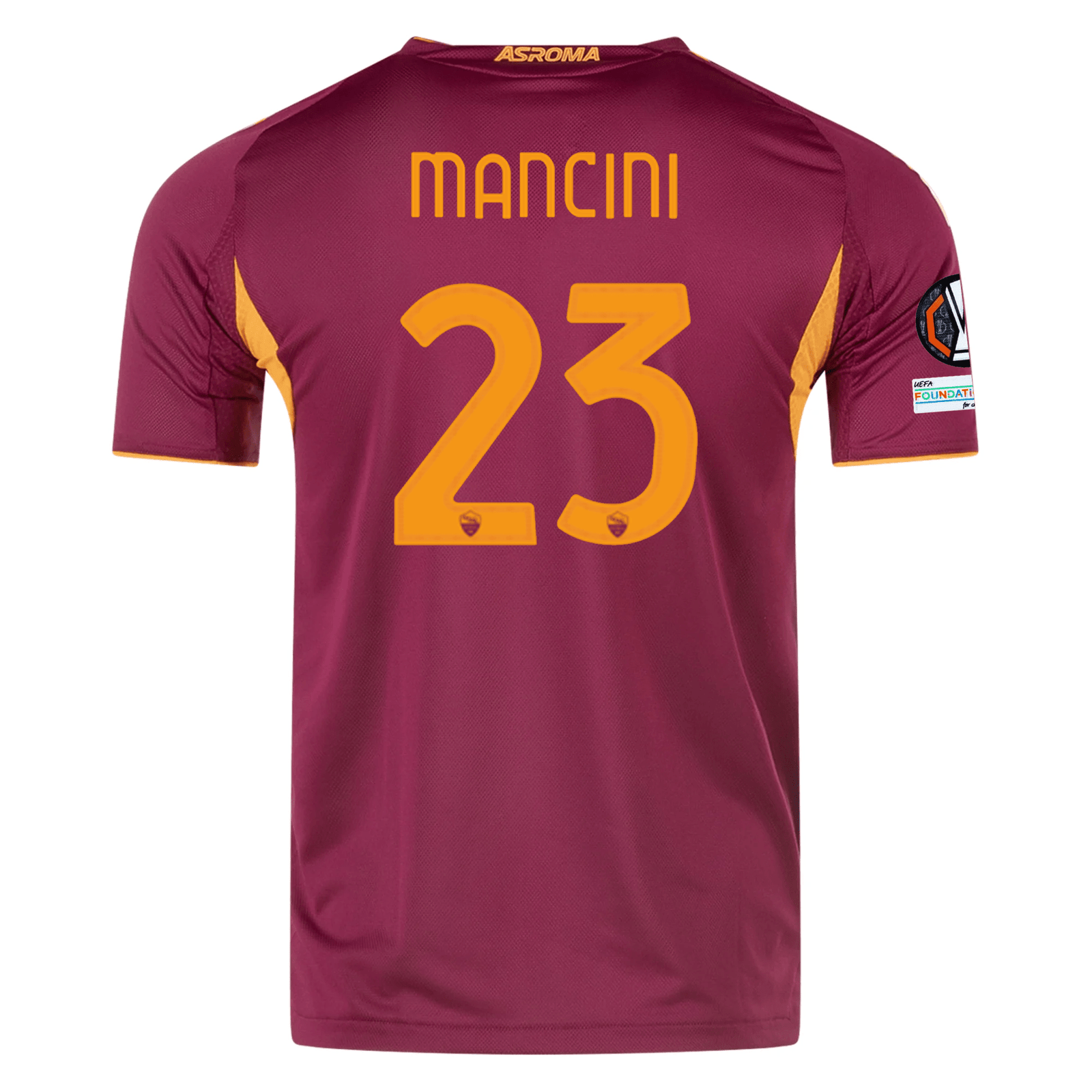 adidas Roma Authentic Gianluca Mancini Home Jersey w/ Europa League Patches 25/26 (Burgundy) | SoccerWearhouse