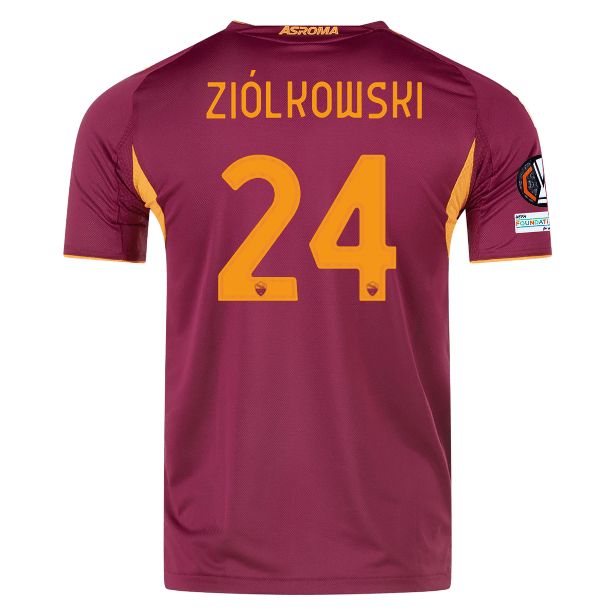adidas Roma Authentic Jan Ziółkowski Home Jersey w/ Europa League Patches 25/26 (Burgundy) | SoccerWearhouse