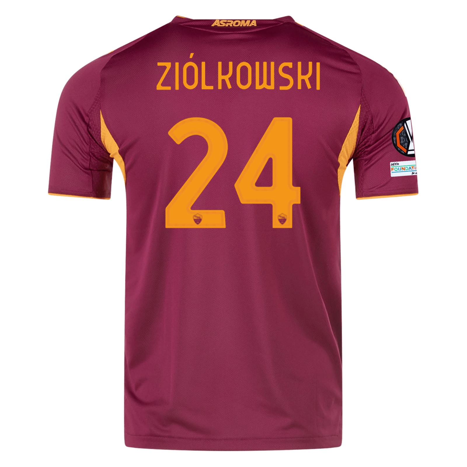 adidas Roma Authentic Jan Ziółkowski Home Jersey w/ Europa League Patches 25/26 (Burgundy) | SoccerWearhouse