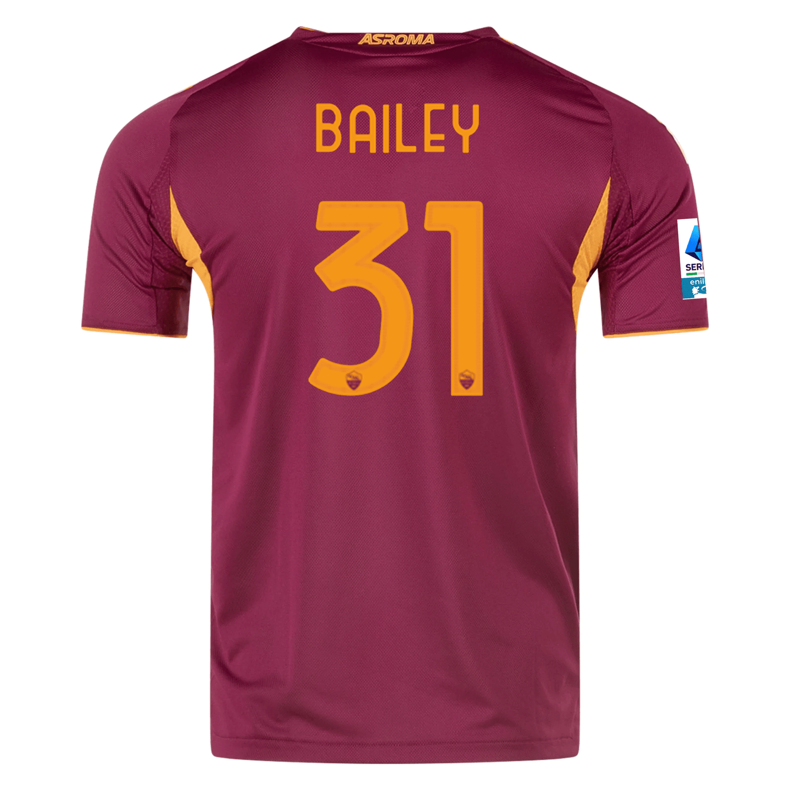 adidas Roma Authentic Leon Bailey Home Jersey w/ Serie A Patch 25/26 (Burgundy) | SoccerWearhouse