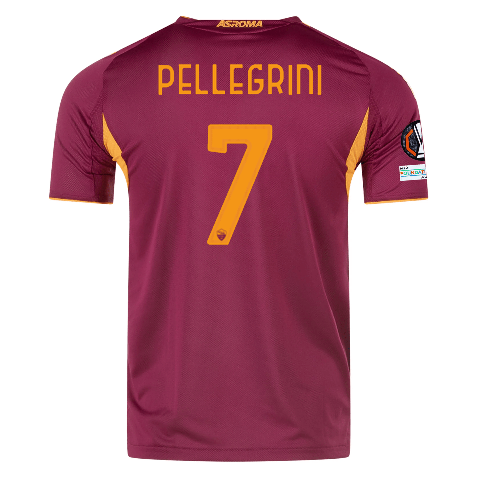 adidas Roma Authentic Lorenzo Pellegrini Home Jersey w/ Europa League Patches 25/26 (Burgundy) | SoccerWearhouse