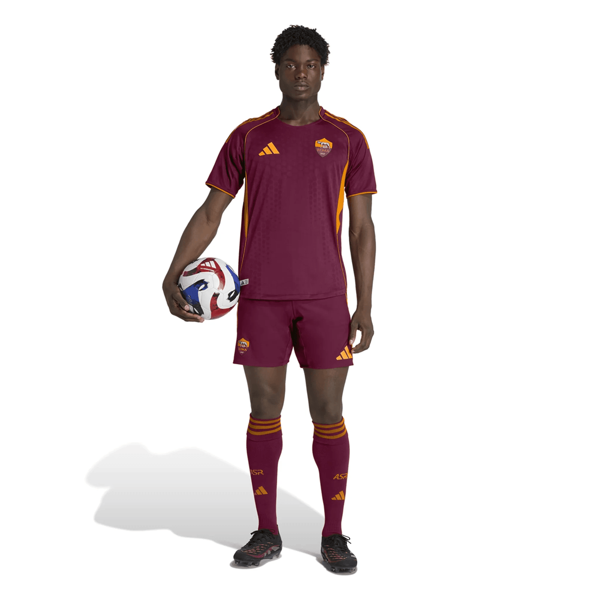 adidas Roma Authentic Matías Soulé Home Jersey w/ Europa League Patches 25/26 (Burgundy) | SoccerWearhouse