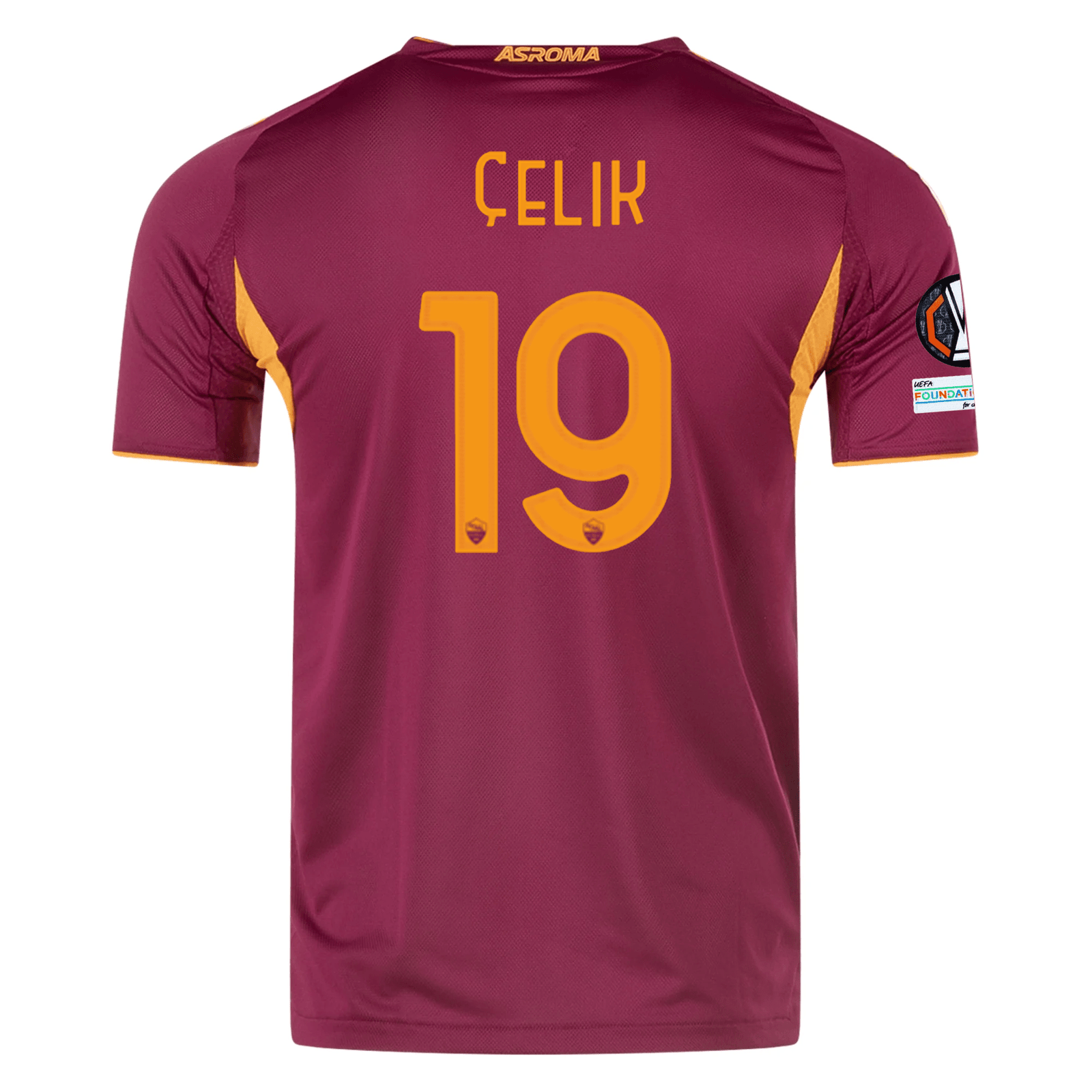 adidas Roma Authentic Mehmet Zeki Çelik Home Jersey w/ Europa League Patches 25/26 (Burgundy) | SoccerWearhouse