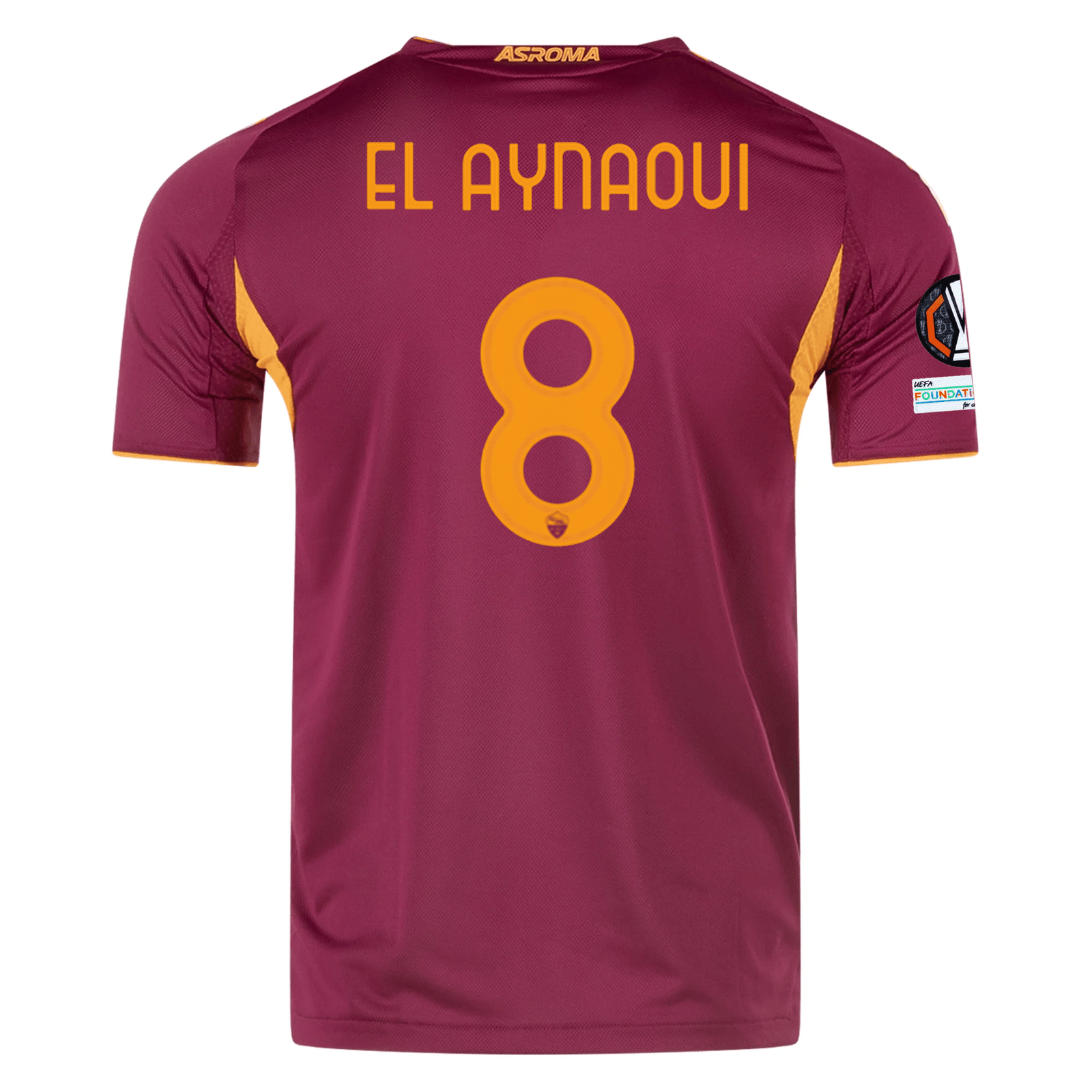 adidas Roma Authentic Neil El Aynaoui Home Jersey w/ Europa League Patches 25/26 (Burgundy) | SoccerWearhouse