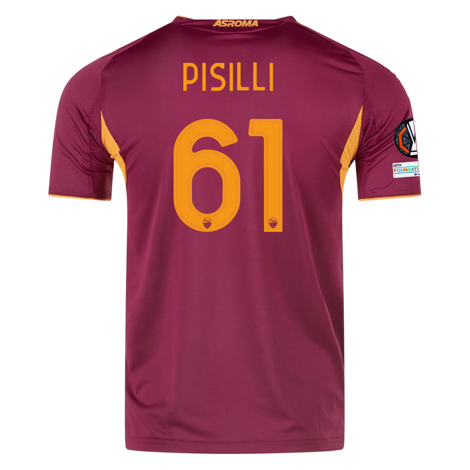 adidas Roma Authentic Niccolò Pisilli Home Jersey w/ Europa League Patches 25/26 (Burgundy) | SoccerWearhouse