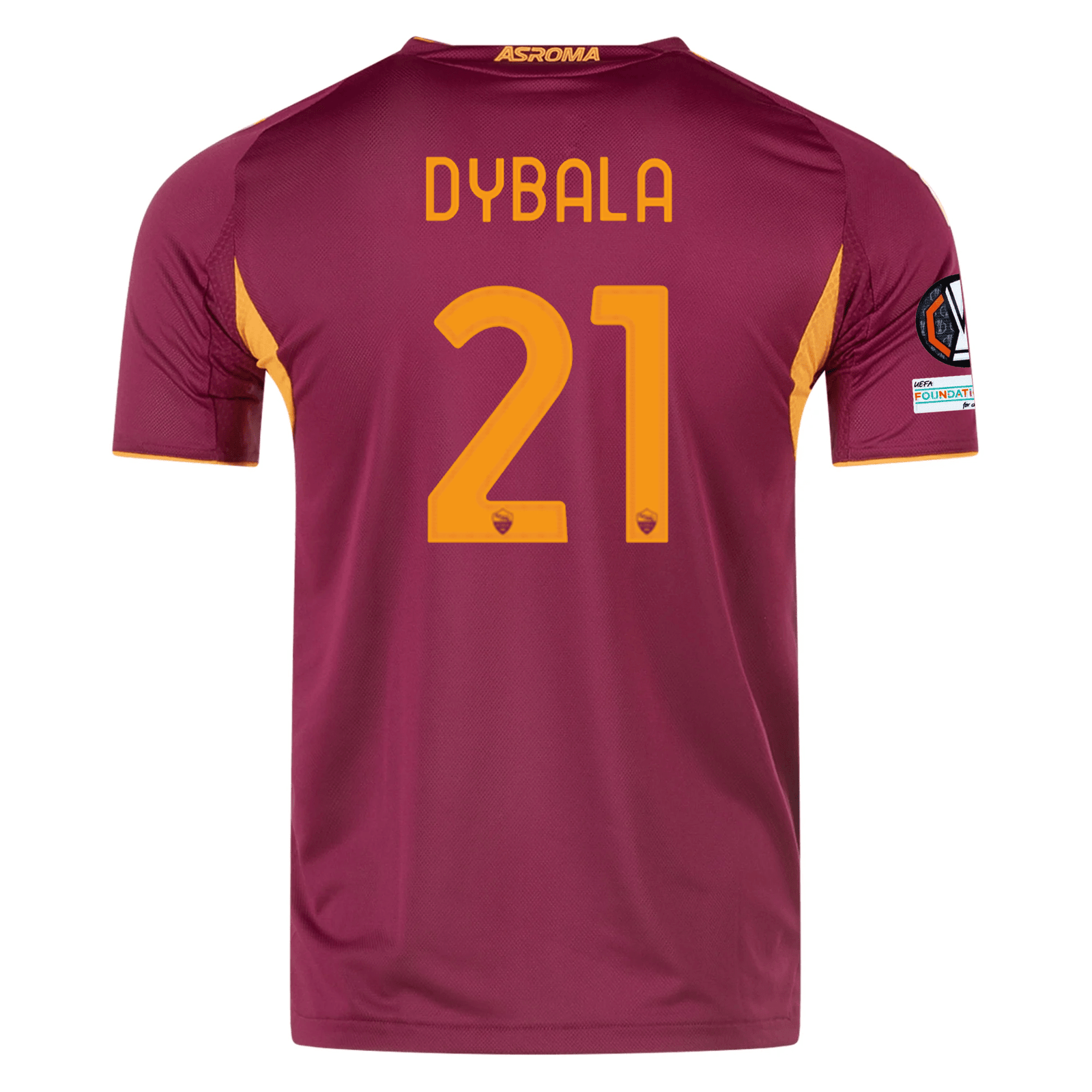 adidas Roma Authentic Paulo Dybala Home Jersey w/ Europa League Patches 25/26 (Burgundy) | SoccerWearhouse