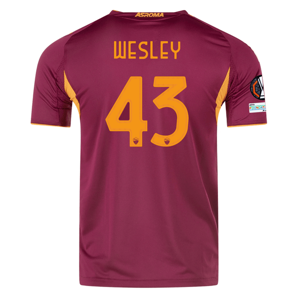 adidas Roma Authentic Wesley França Home Jersey w/ Europa League Patch