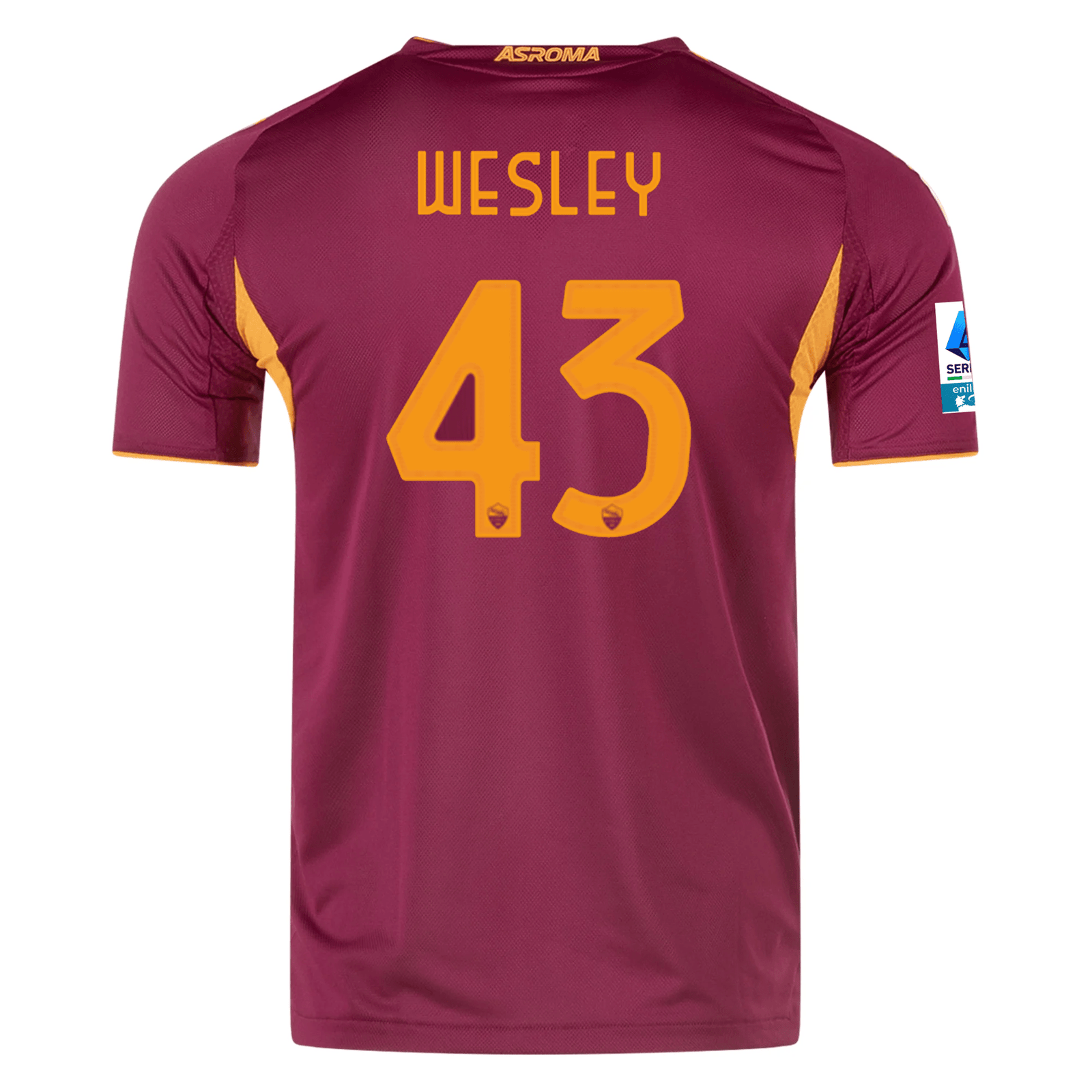adidas Roma Authentic Wesley França Home Jersey w/ Serie A Patch 25/26 (Burgundy) | SoccerWearhouse