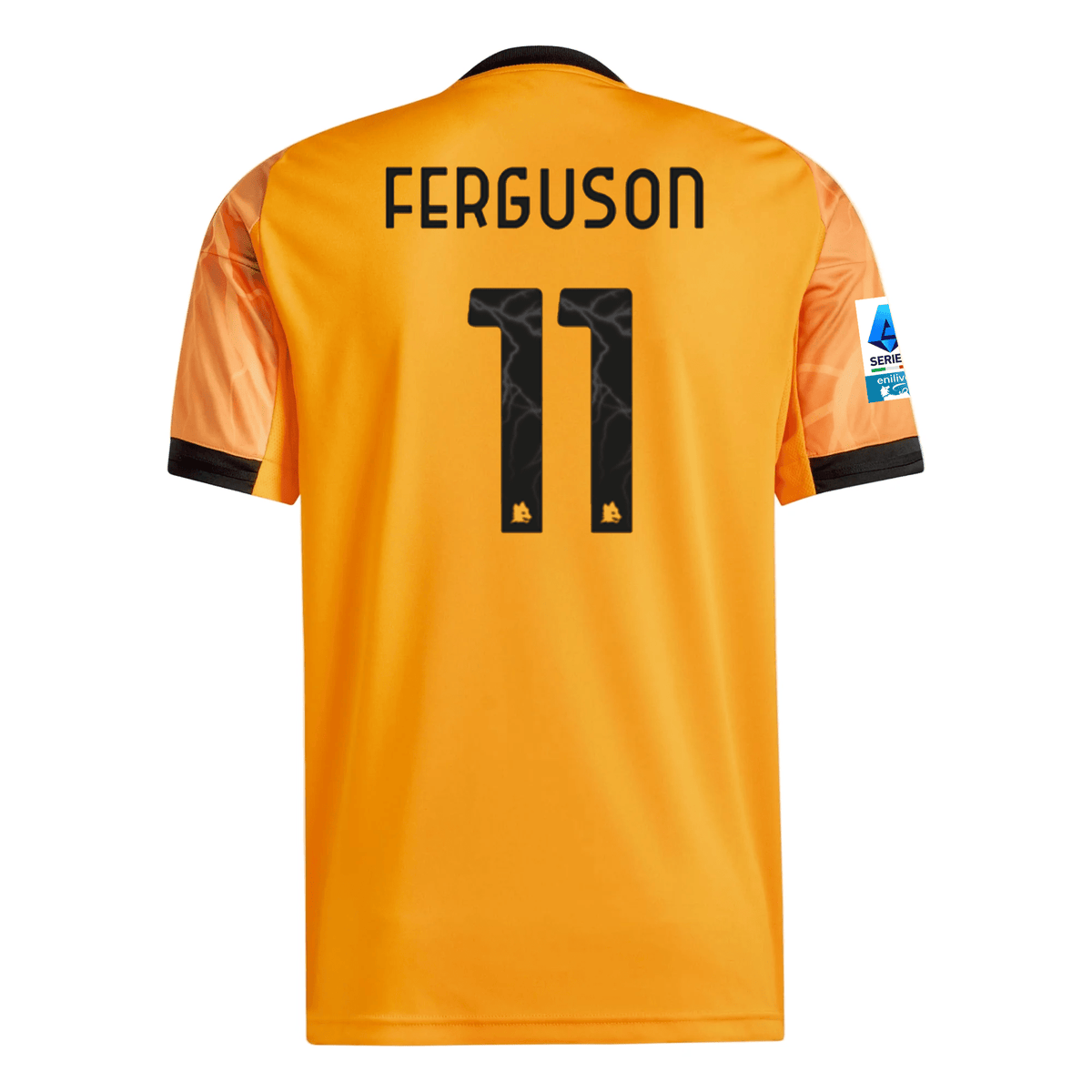 adidas Roma Evan Ferguson Away Jersey w/ Serie A Patch 25/26 (Orange/Black) | SoccerWearhouse