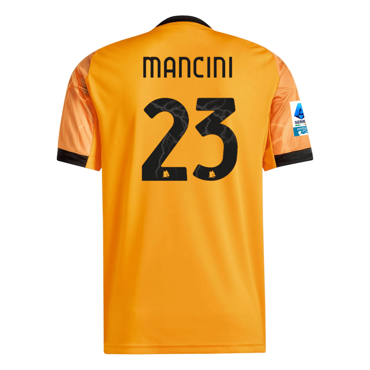 adidas Roma Gianluca Mancini Away Jersey w/ Serie A Patch 25/26 (Orange/Black) | SoccerWearhouse