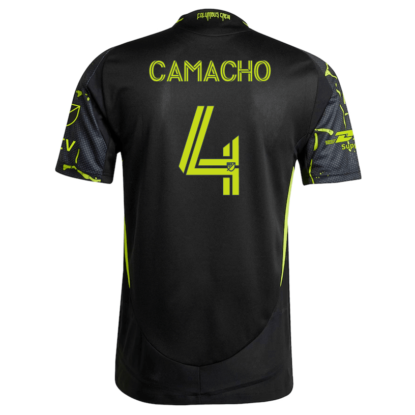 adidas Rudy Camacho Columbus Crew Authentic Away Jersey w/ MLS Patches 25/26 (Black/Yellow) | SoccerWearhouse