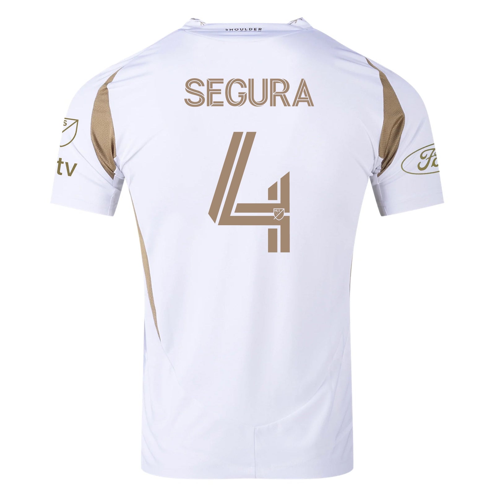 adidas Ryan Hollingshead LAFC Authentic Away Jersey w/ MLS + Apple + Ford Logo 25/26 (White/Gold) | SoccerWearhouse