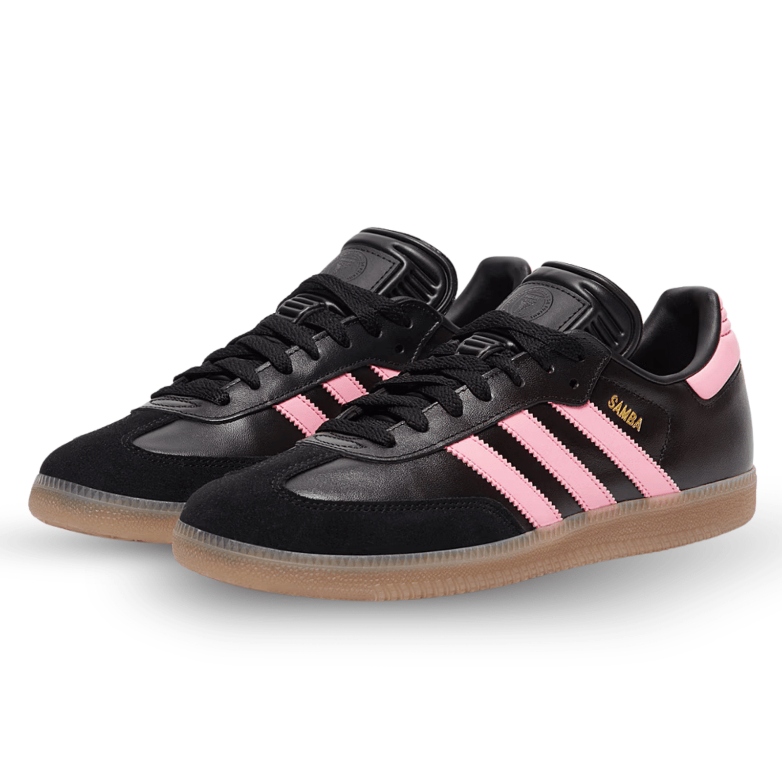 adidas Samba Inter Miami Soccer Shoes (Black/Light Pink/Gum) | SoccerWearhouse