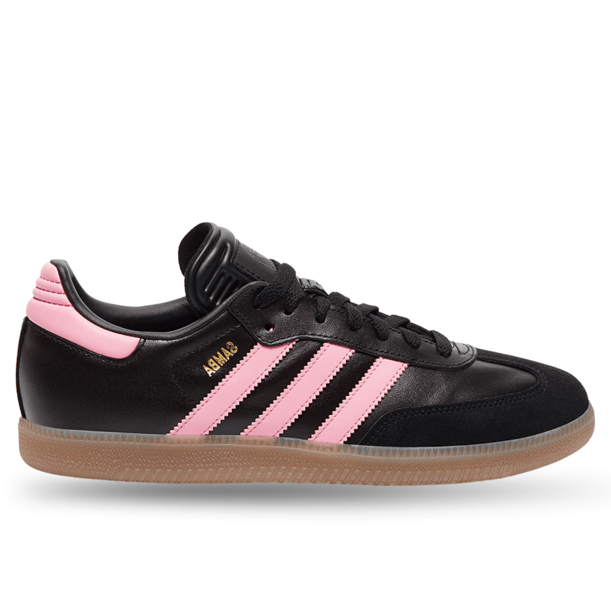 adidas Samba Inter Miami Soccer Shoes (Black/Light Pink/Gum) | SoccerWearhouse