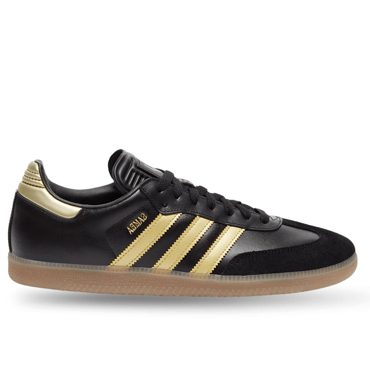 adidas Samba Messi Indoor Soccer Shoes (Black/Gold/Gum) | SoccerWearhouse