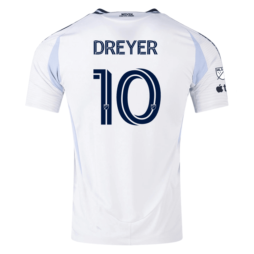 adidas San Diego FC Authentic Anders Dreyer Away Jersey 25/26 w/ MLS & Apple Patch (White) | SoccerWearhouse