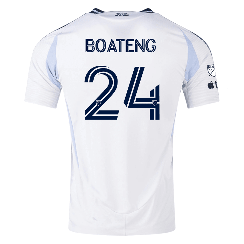 adidas San Diego FC Authentic Emmanuel Boateng Away Jersey 25/26 w/ MLS &amp; Apple Patch (White) | SoccerWearhouse